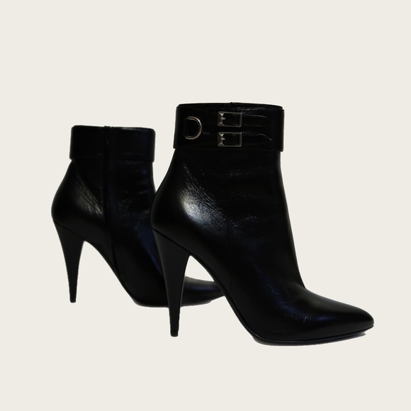 Saint Laurent Black Buckle Booties - Picture 6 of 7